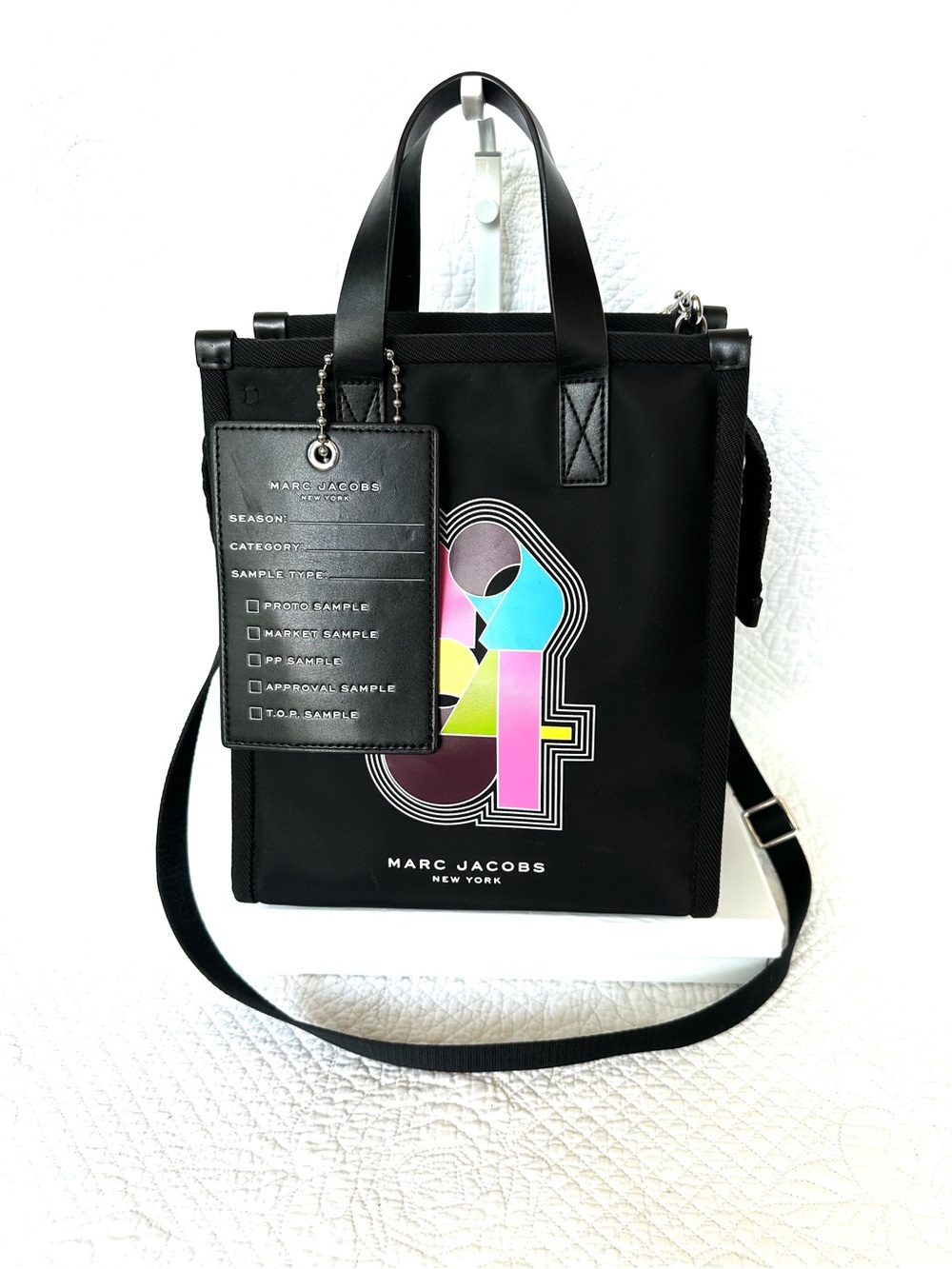 Marc Jacobs Black Tote with Multicolor '4' Graphic